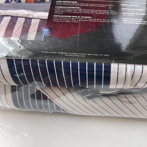 New Ralph Lauren Casey Navy Blue White Full Queen Duvet Cover Set. $300 - Picture 5 of 7